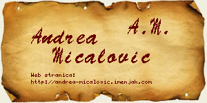 Andrea Mićalović vizit kartica